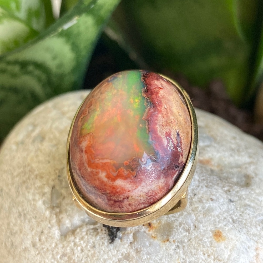 Rare vintage Mexican opal omega slide pendant - Picture 6 of 9
